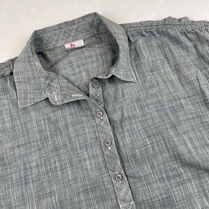 Columbia 1/2 Button Up Shirt Women's M Short Sleeve Blue Plaid Cotton